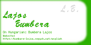 lajos bumbera business card